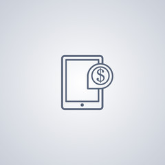 Finance tablet icon vector