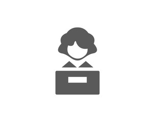 Woman Receptionist on desk icon