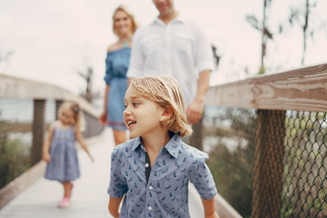 young family on the street