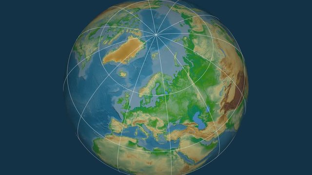 Zoom-in on Finland outlined. Physical