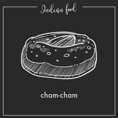 Big soft cham cham with almond from Indian food