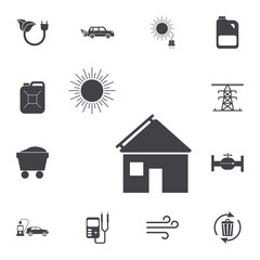 Solar Energy in house icon. Set of energy icons. Premium quality graphic design icons. Signs and symbols collection icons for websites, web design, mobile app