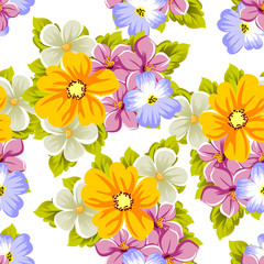 Fototapeta na wymiar abstract background of flowers. Seamless pattern for design cards, greeting, invitation for a birthday, wedding, party, holiday, celebration. For the decoration.