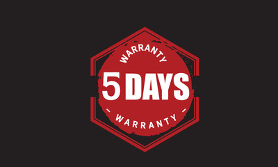 5 days warranty icon vintage rubber stamp guarantee