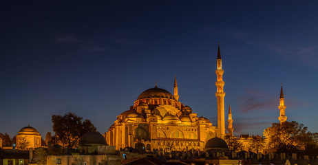 Suleymayine mosque at dusk