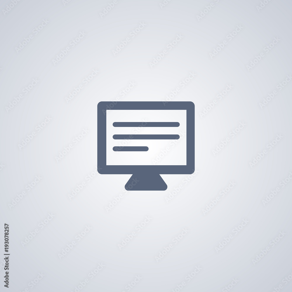 Poster monitor icon and computer icon vector