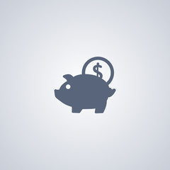 Money pig vector icon