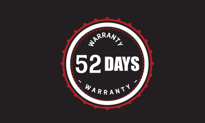 Fototapeta na wymiar 52 days warranty icon vintage rubber stamp guarantee