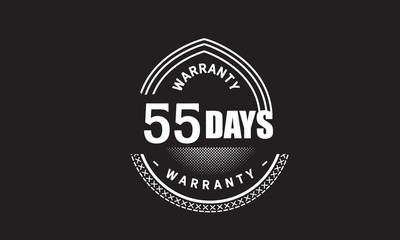 Fototapeta na wymiar 55 days warranty icon vintage rubber stamp guarantee