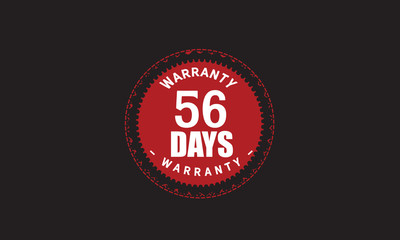Fototapeta na wymiar 56 days warranty icon vintage rubber stamp guarantee