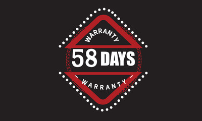 58 days warranty icon vintage rubber stamp guarantee