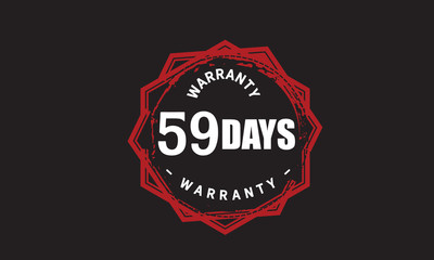 Fototapeta na wymiar 59 days warranty icon vintage rubber stamp guarantee