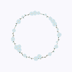 Vector flower wreath. Floral frame for greeting, invitation, wedding cards design.