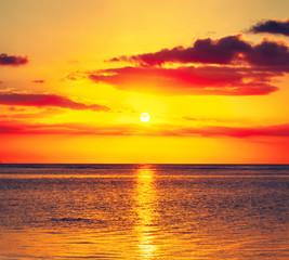Obraz na płótnie Canvas Flic en flac beach at sunset.