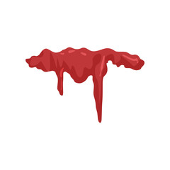 Dripping blood, flowing red liquid, ink vector Illustration isolated on a white background