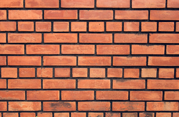 Red brown block brick wall Beautifully arranged texture background
