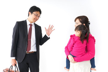 パパを見送る子ども・別れ