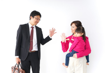 パパを見送る子ども・別れ