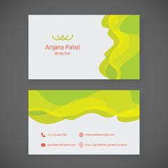Modern business card template with flat user interface