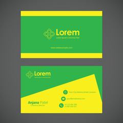 Modern business card template with flat user interface
