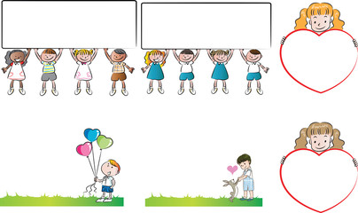 kids with card border