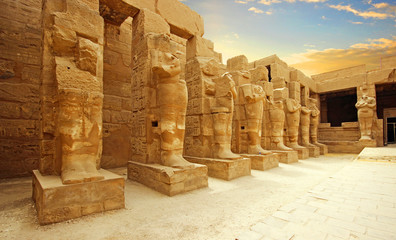 Anscient Temple of Karnak in Luxor - Ruined Thebes Egypt