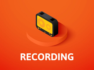 Recording isometric icon, isolated on color background