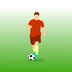 Dribbling Ball Football Soccer Player Vector Illustration
