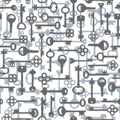 Seamless pattern with keys. Vector illustration.