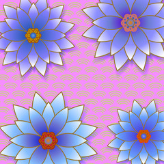 Beautiful floral trendy background with flowers