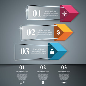 Business glass Infographics origami style Vector illustration.