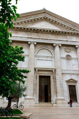 Fragment of an old house in Verona. Italy close-up 07.05,2017