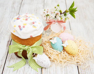 Easter bread and eggs