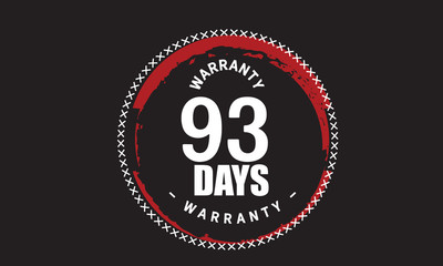 93 days warranty icon vintage rubber stamp guarantee