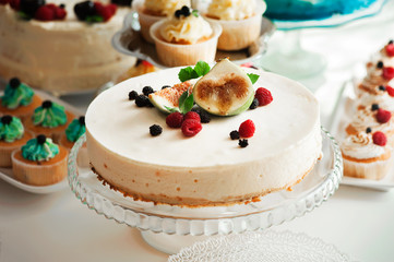 beautiful cheesecake with berries