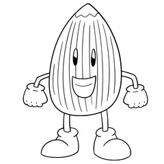 vector of almond cartoon