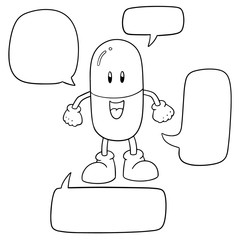 vector of medicine capsule cartoon