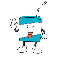 vector of milk box cartoon