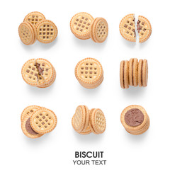 Different sides seamless computation of cookies biscuit chocolate pattern