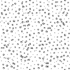 Hand Drawn Black and White Seamless Grunge Dust Messy Pattern With Ink Doodles. Circles, Spots and Dots Endless Textures