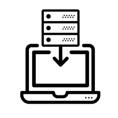 Laptop server vector icon