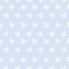 Materiał do szycia Seamless pattern vector of Tiny butterfly on pastel background.