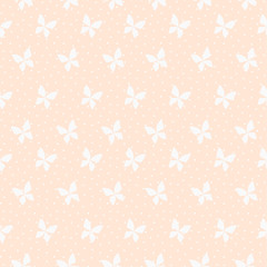 Seamless pattern vector of Tiny butterfly on pastel background.