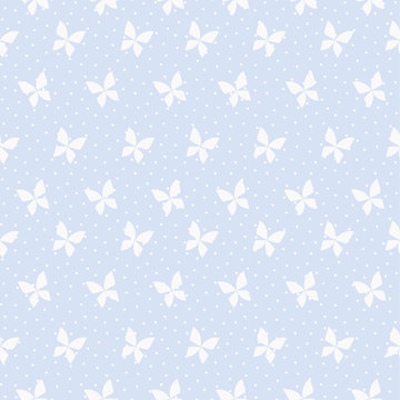 Seamless pattern vector of Tiny butterfly on pastel background.