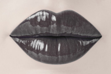 Glossy sensual black lips