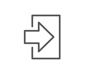 Login arrow line icon. Sign in symbol. Navigation pointer. Quality design element. Editable stroke. Vector