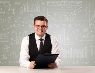 Businessman sitting at a desk