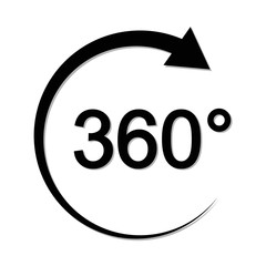 360 grad panorama icon schwarz