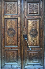 Carved wooden door