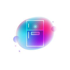 Smart fridge neon icon